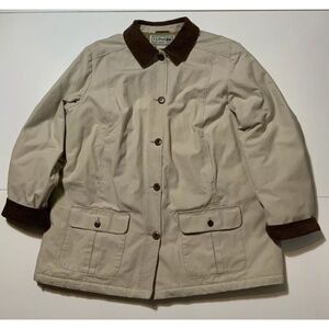 L.L. Bean Cottage Barn Chore  Corduroy trim coat Jacket size XL